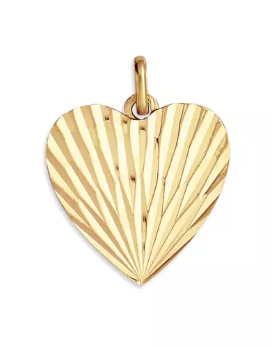 Pendentif Coeur lapidé Soleillé en Or personnalisable