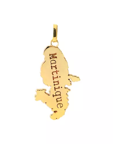 Pendentif Martinique en Or Poli Gravé Personnalisable