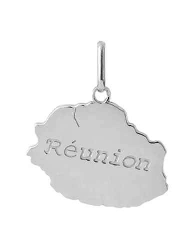 Pendentif La Réunion en Or Poli Gravé Personnalisable
