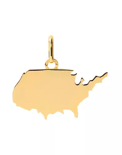 Pendentif Etats-Unis d’Amérique en Or Poli Personnalisable