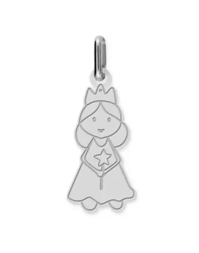 Pendentif en Or Gravé Petite Fée Personnalisable