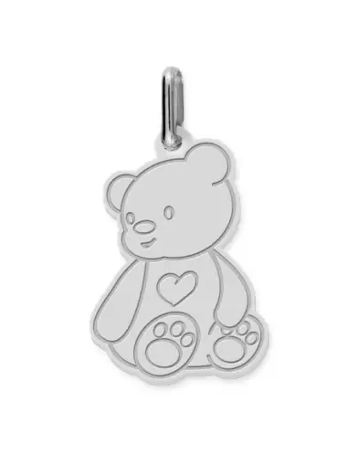 Pendentif en Or Gravé Petit Ours Personnalisable