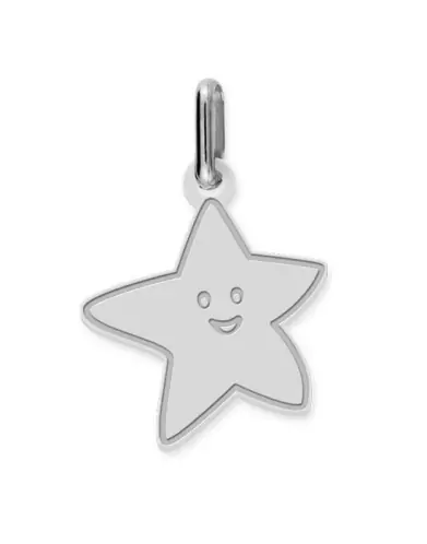 Pendentif en Or Gravé Étoile Souriante