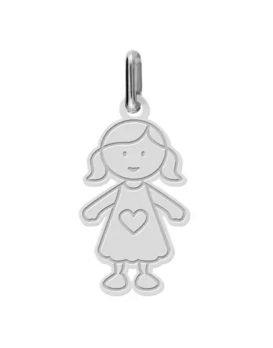 Pendentif en Or Gravé Fille Personnalisable Grand Modèle