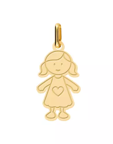 Pendentif en Or Gravé Fille Personnalisable Petit Modèle