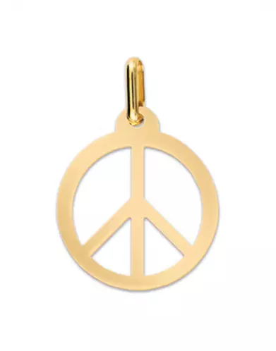 Pendentif Symbole Peace & Love Ajouré en Or