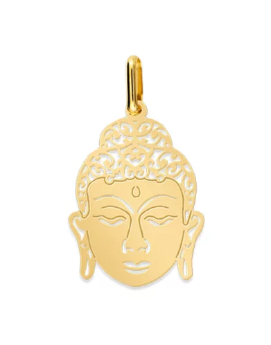 Pendentif Tête de Bouddha Ajourée en Or