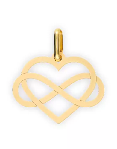 Pendentif Cœur et signe Infini enlacé en Or