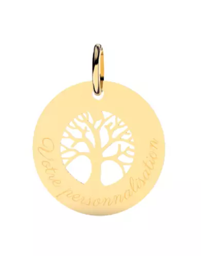 Pendentif Personnalisable Arbre de Vie Ajouré en Or