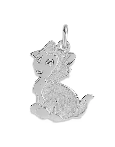 Pendentif en Or Gravé Petit Chat Personnalisable