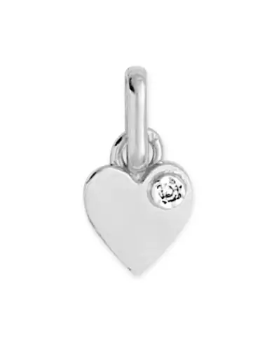 Pendentif Pampille Coeur Poli en Or et Diamant