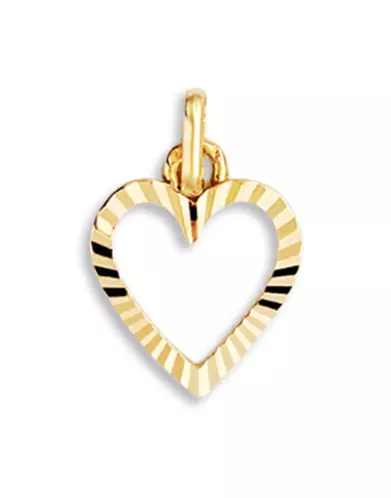 Pendentif Coeur lapidé ajouré en Or