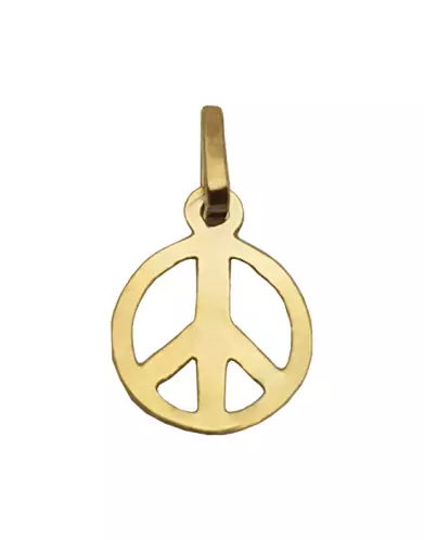 Pendentif Pampille Peace & Love Ajouré en Or