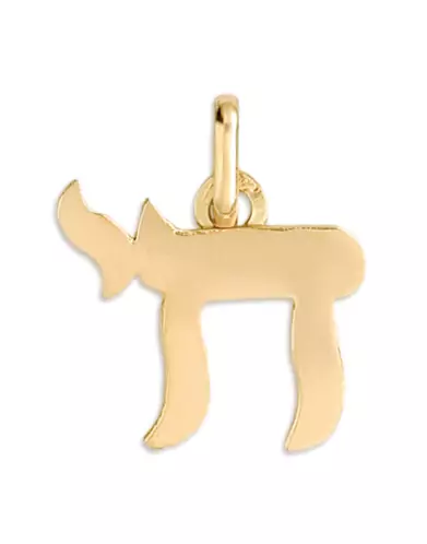 Pendentif Lisse Signe de Vie Symbole Haï en Or