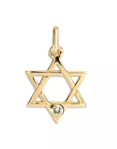 Pendentif Étoile de David Fine Ajourée en Or et Diamant