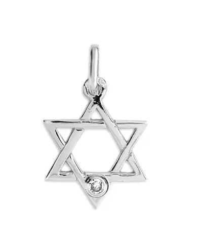 Pendentif Étoile de David Fine Ajourée en Or et Diamant