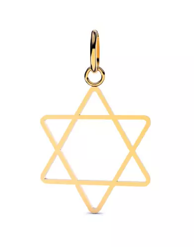 Pendentif Fine Étoile de David Élégante Ajourée en Or Taille Intermédiaire