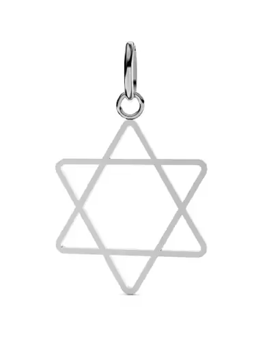 Pendentif Fine Étoile de David Élégante Ajourée en Or Taille Intermédiaire