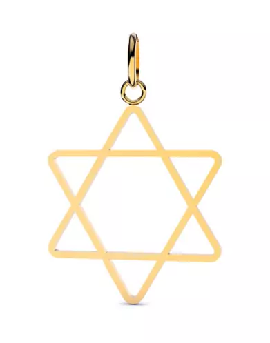 Pendentif Fine Étoile de David Élégante Ajourée en Or Grand Modèle