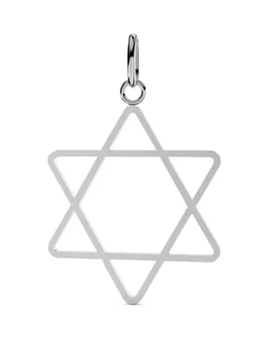 Pendentif Fine Étoile de David Élégante Ajourée en Or Grand Modèle