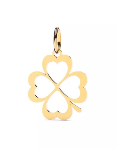 Pendentif Trèfle 4 Cœurs Ajourés en Or – Petit Modèle