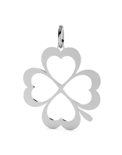 Pendentif Trèfle 4 Cœurs Ajourés en Or – Grand Modèle