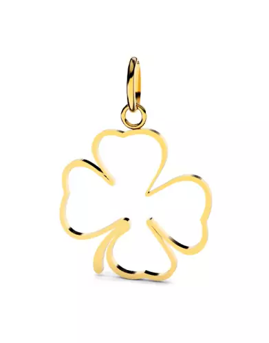 Pendentif Trèfle 4 Feuilles Ajouré en Or – Modèle Taille Intermédiaire