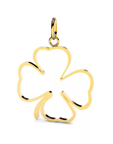 Pendentif Trèfle 4 Feuilles Ajouré en Or – Grand Modèle