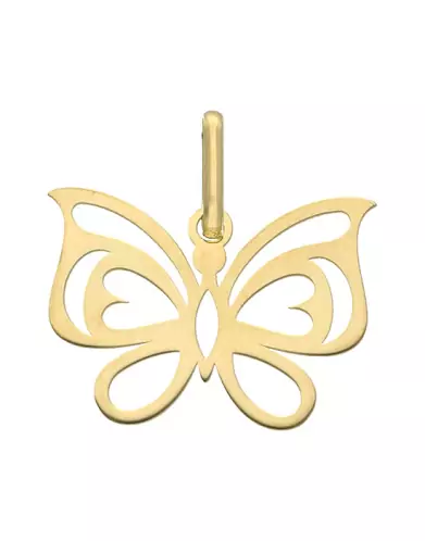 Pendentif Papillon Ajouré Cœurs en Or