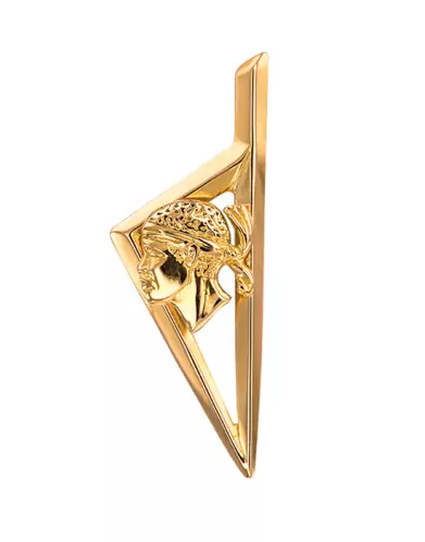 Pendentif Corse Géométrique Ajourée Relief en Or et Tête de Maure