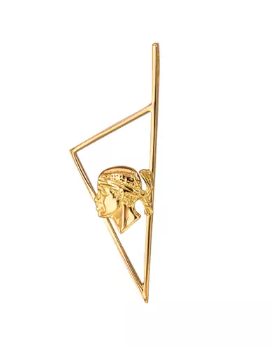 Pendentif Corse Géométrique Ajourée en Or avec Tête de Maure