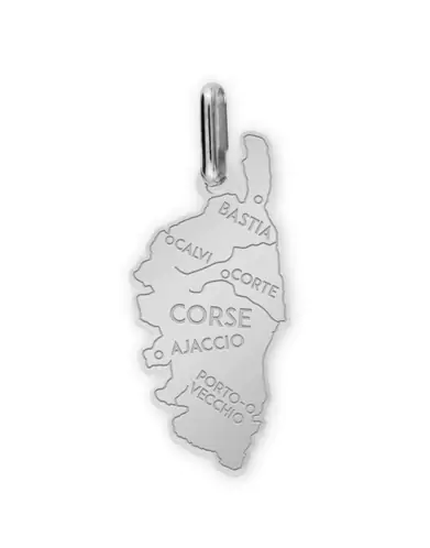 Pendentif Carte Corse en Or Personnalisable – Grand Modèle
