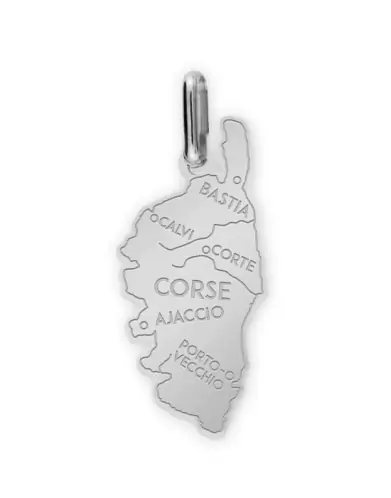 Pendentif Carte Corse en Or Personnalisable – Grand Modèle