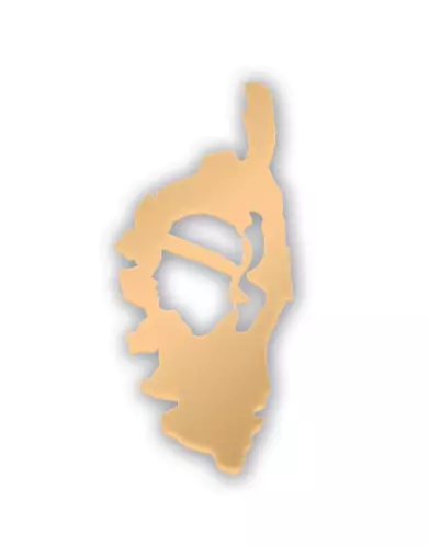 Pendentif Corse avec Tête de Maure Ajourée en Or