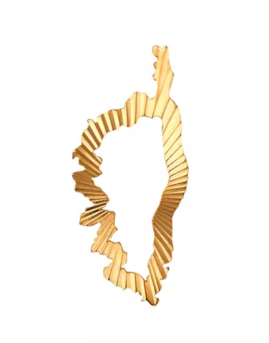 Pendentif Corse Ensoleillée et Ajourée en Or – Grand Modèle