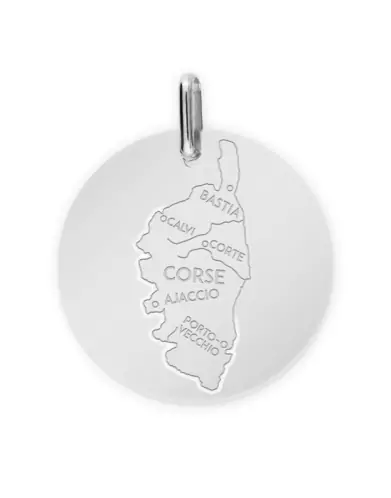 Médaille Carte Corse Gravée en Or Personnalisable