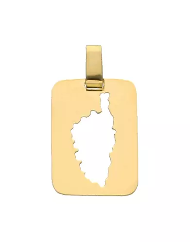 Plaque Rectangle avec Corse Ajourée en Or – Petit Modèle