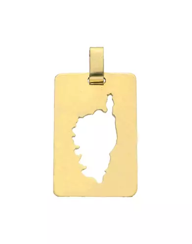 Plaque Rectangle avec Corse Ajourée en Or – Grand Modèle