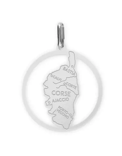 Médaille Carte Corse Gravée Ajourée en Or