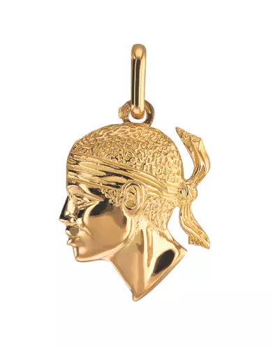 Pendentif en Or ou Or Bicolore Tête de Maure Personnalisable