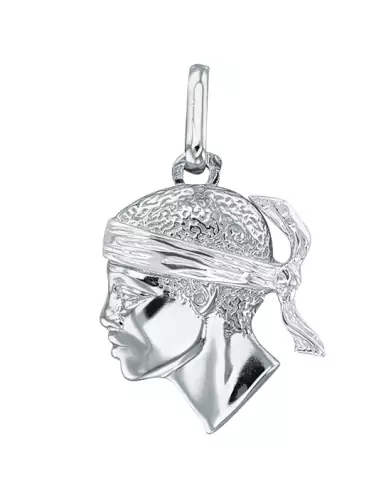 Pendentif en Or ou Or Bicolore Tête de Maure Personnalisable