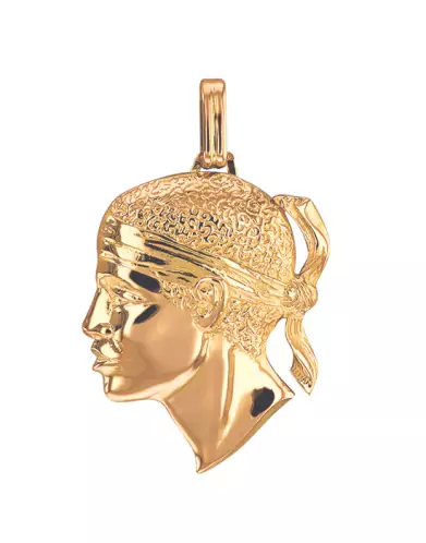 Pendentif en Or Tête de Maure Personnalisable – Grand Modèle