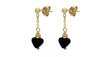 Les boucles d'oreilles aux cœurs Onyx